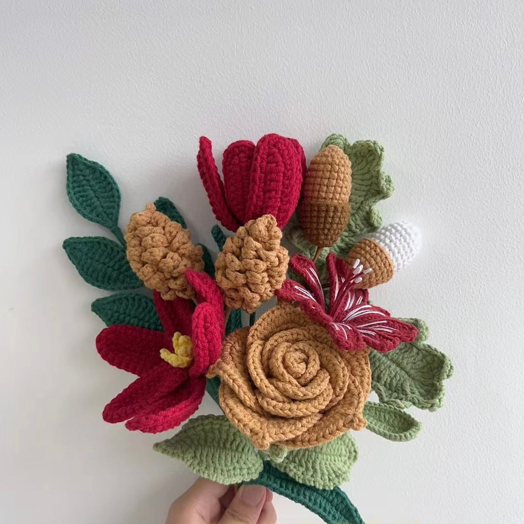 Crochet Christmas Special Mixed Flower Bouquet