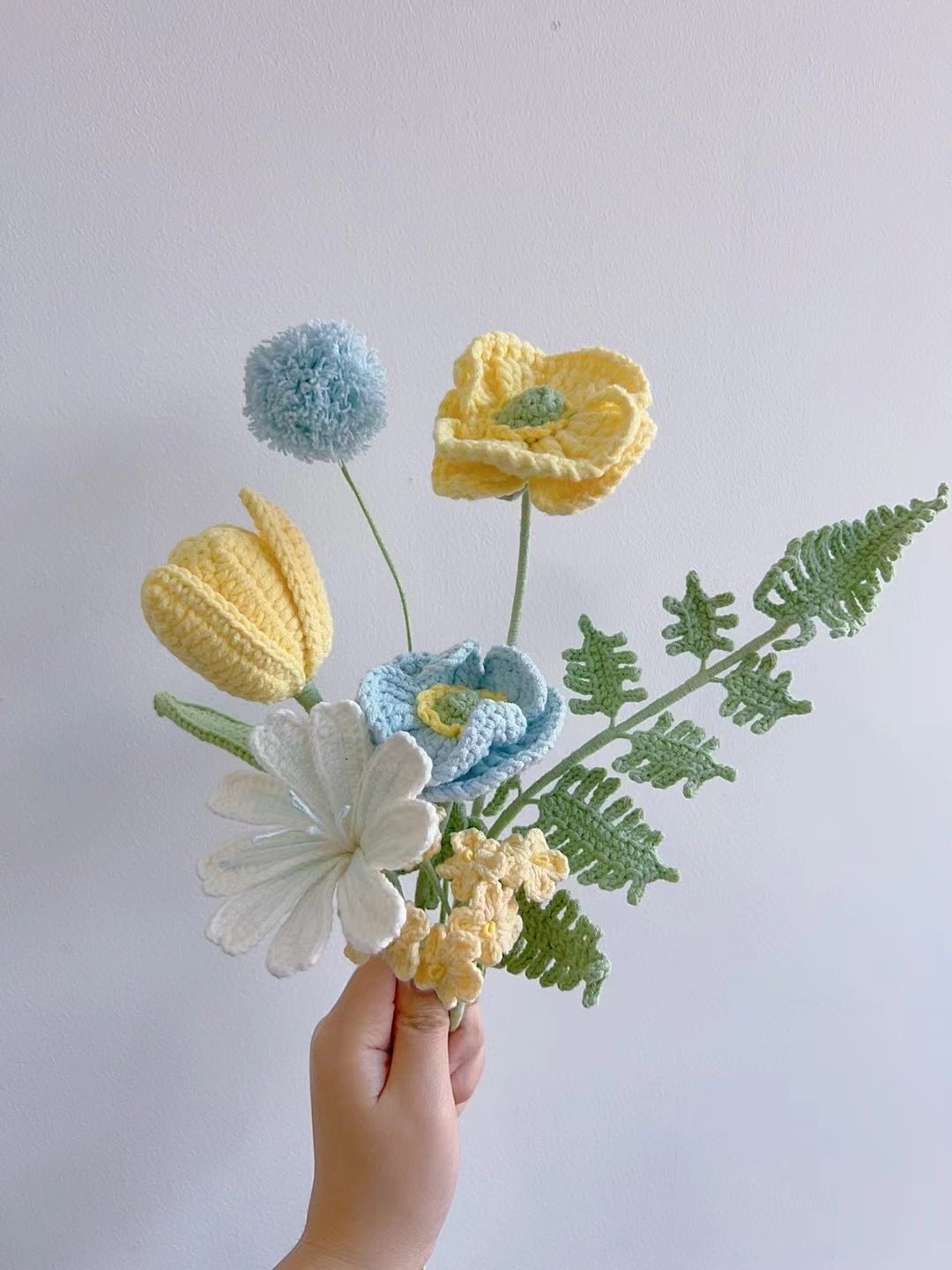 Crochet Mixed Flower Bouquet | Hyacinth/Rose/Tulip/Lily of the Valley/Lavender | Multiple Styles Available