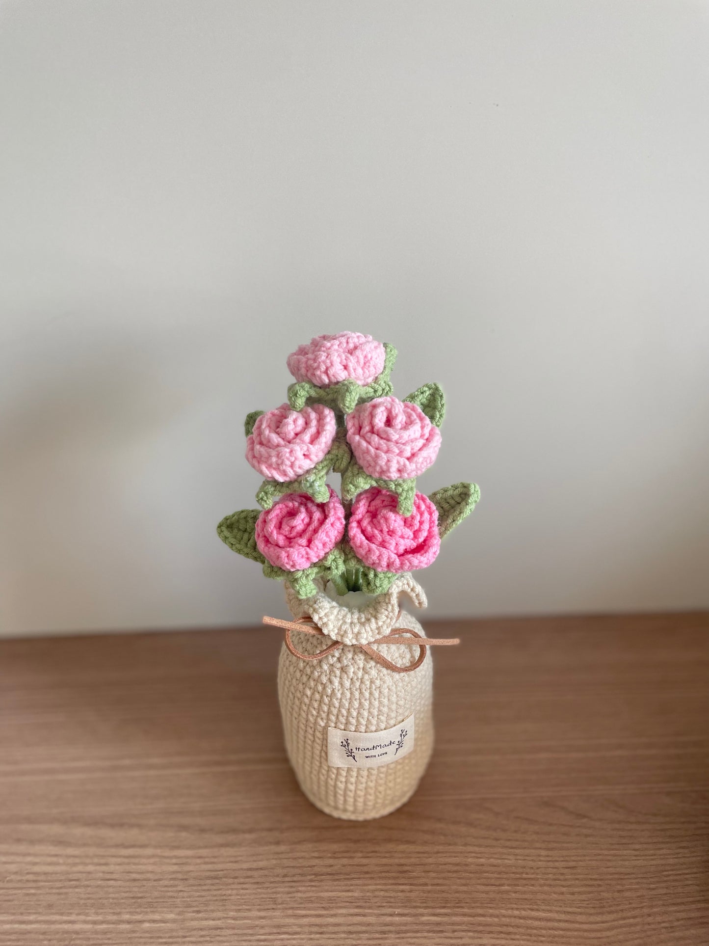Crochet Rose Flower in Pocket | 5 Small Flowers | Purple, Blue, Pink, Red, Yellow