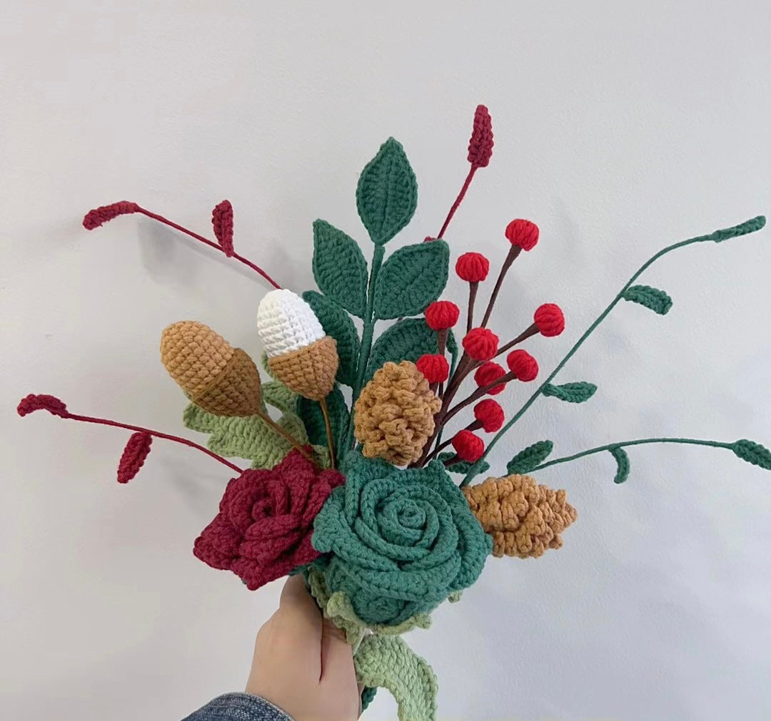 Crochet Christmas Special Mixed Flower Bouquet