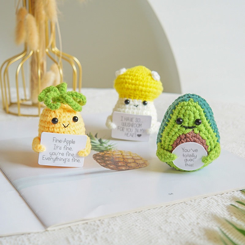 Crochet Amigurumi, Positive Potato/Cucumber/Mushroom/Apple/Lemon/Avocado