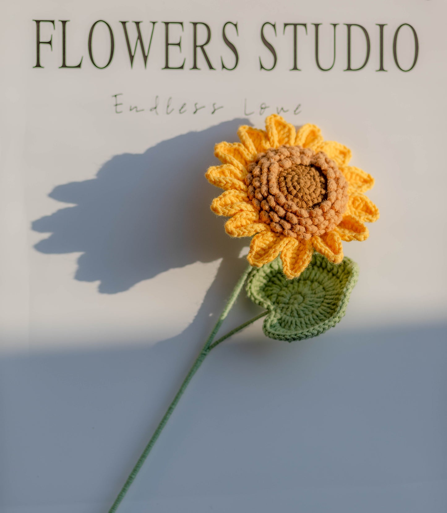 Classic Crochet Sunflower Stems, Soft Cotton Yarn, Multiple Style Available