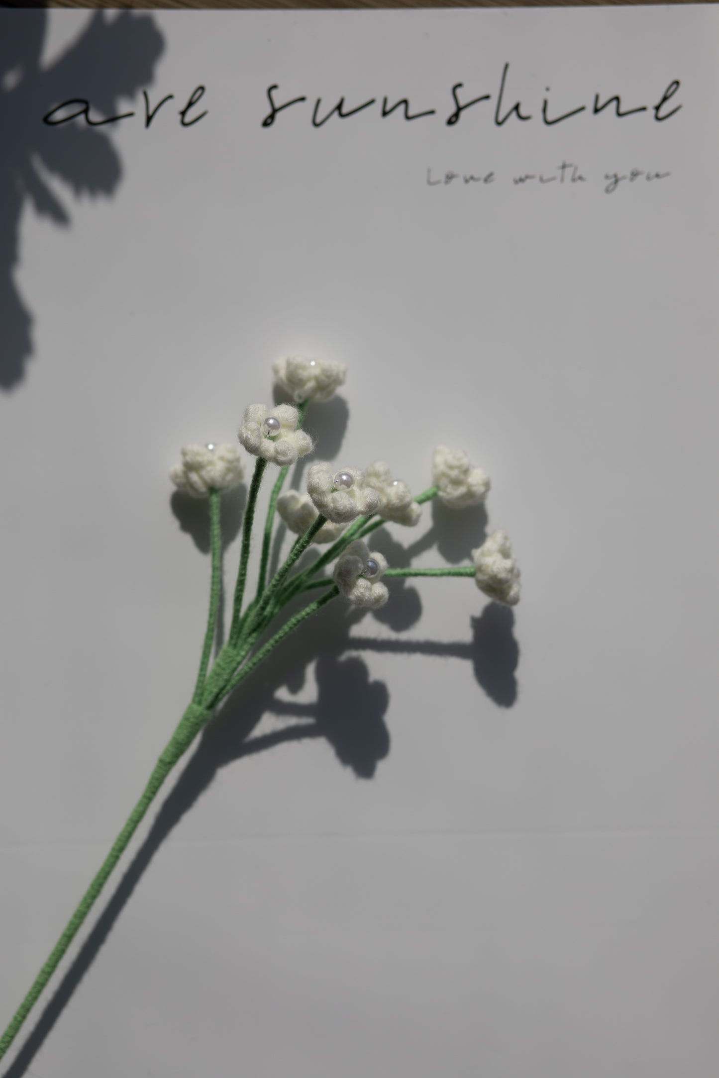 Crochet Baby's Breath Stems, Small(9 flowers on 1 stem), Available in White/Pink