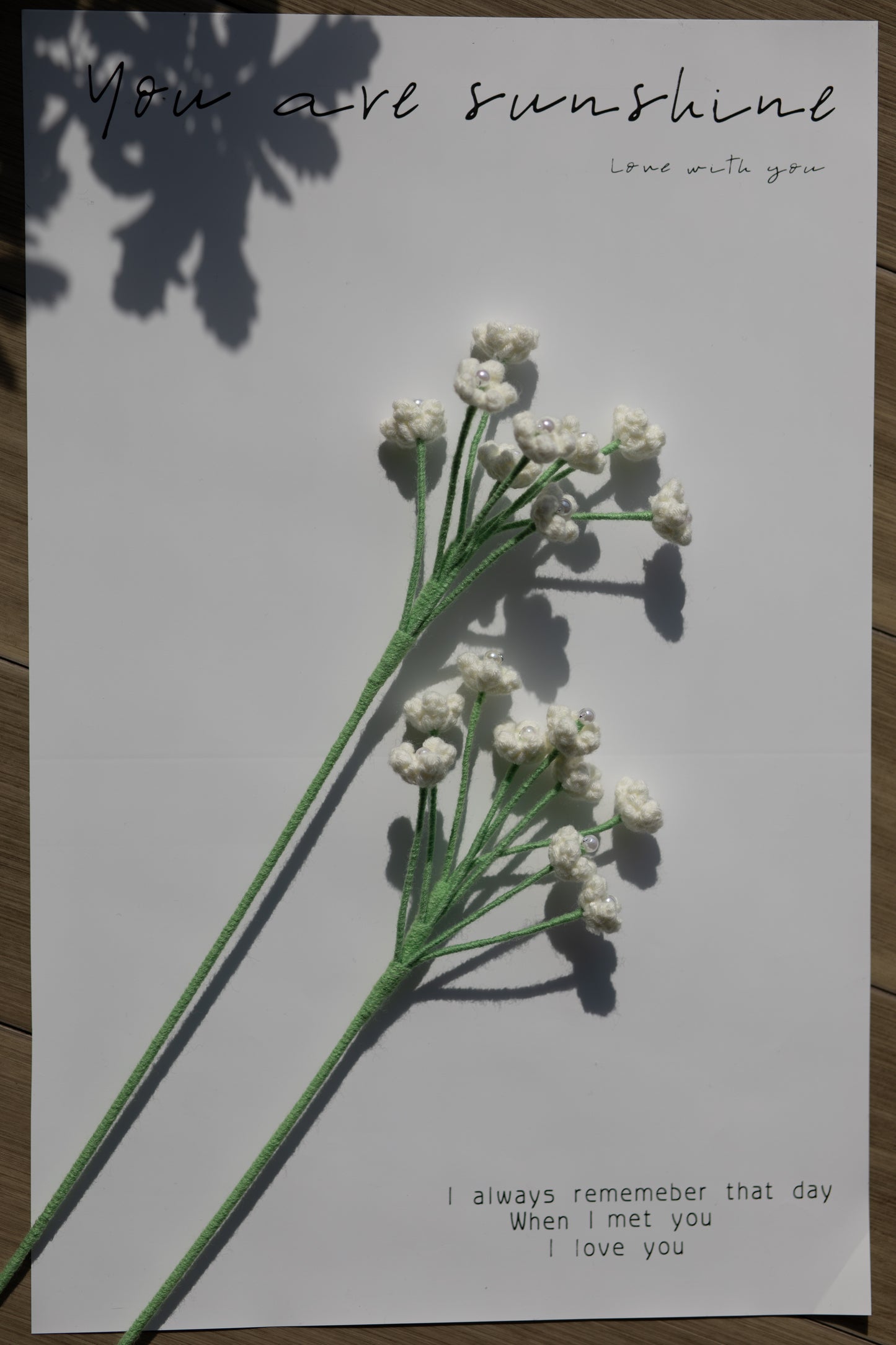 Crochet Baby's Breath Stems, Small(9 flowers on 1 stem), Available in White/Pink