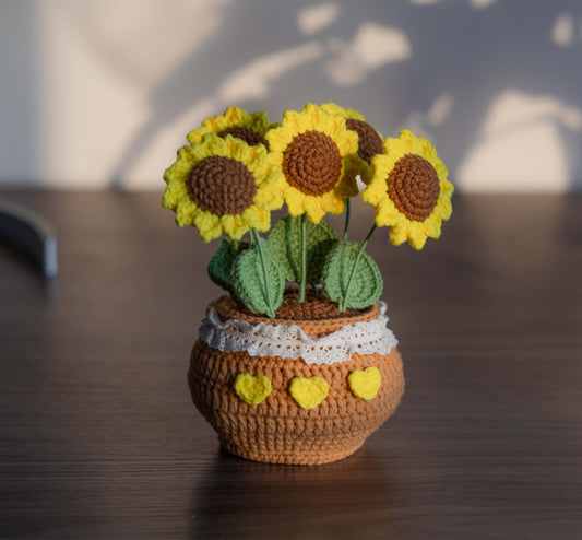 Crochet Sunflower in the Pot