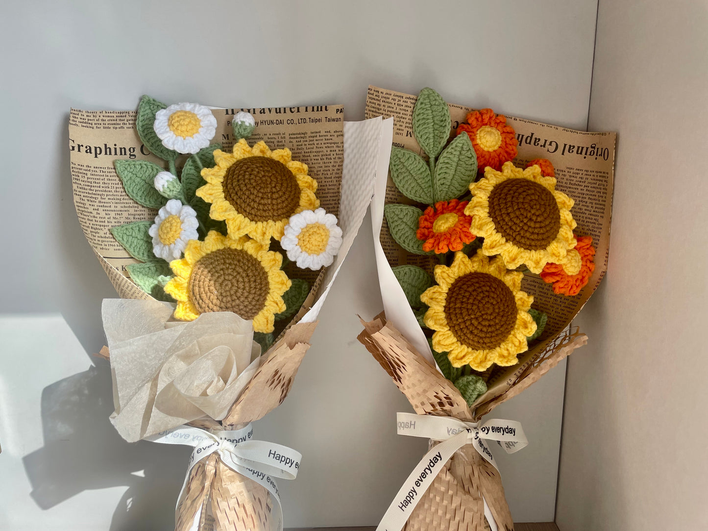 Bouquet de tournesols au crochet | Assortiment de marguerites