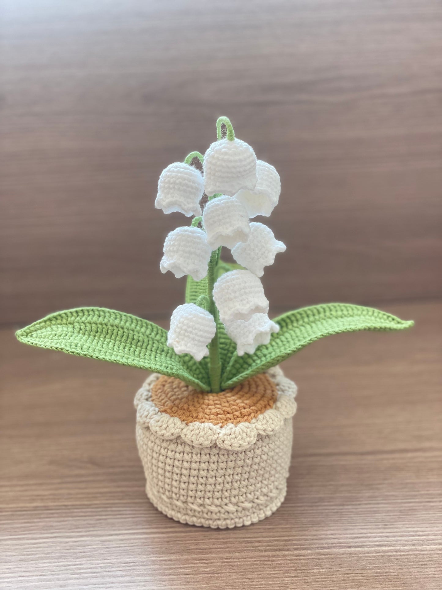 Crochet Lily of the Valley Flowers in Pot | Large (9 Flowers) | Pink, Purple, Yellow, White
