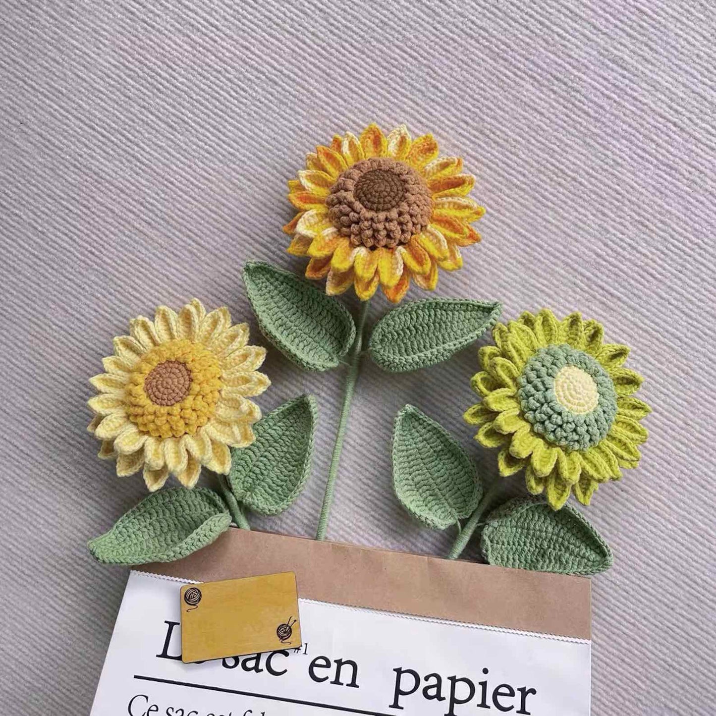 Crochet Sunflower Bouquet, Multiple Style Options
