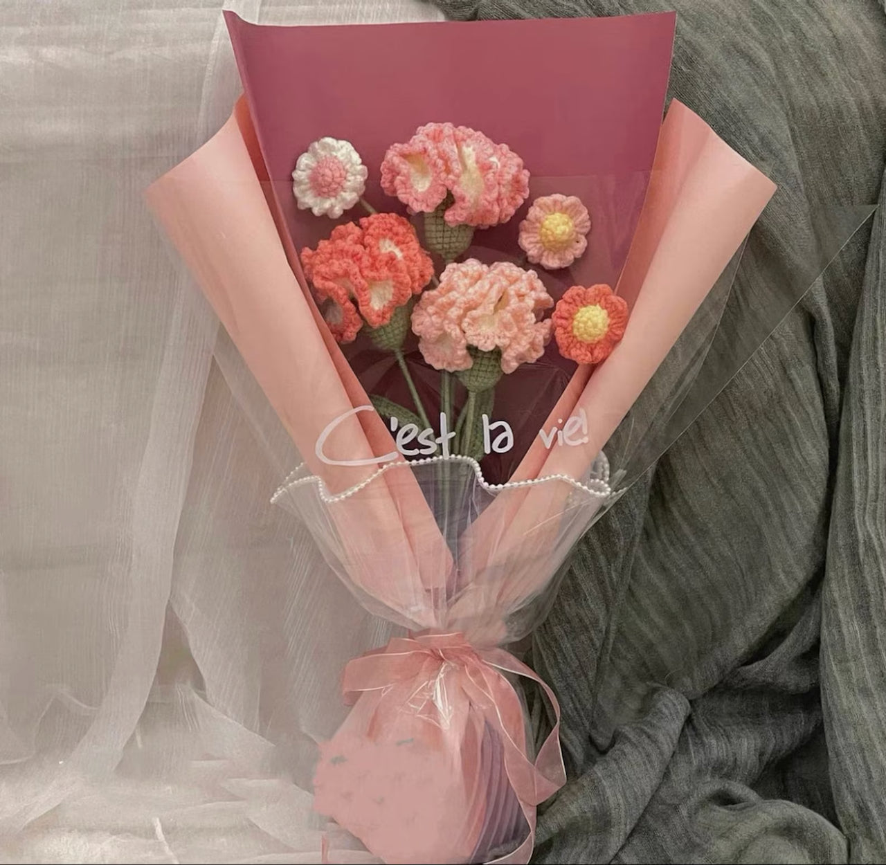 Crochet Carnation Bouquet | Multiple Styles Available
