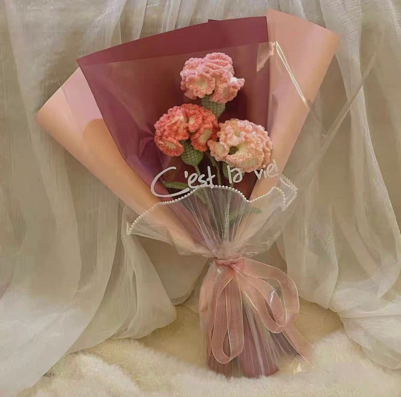 Crochet Carnation Bouquet | Multiple Styles Available