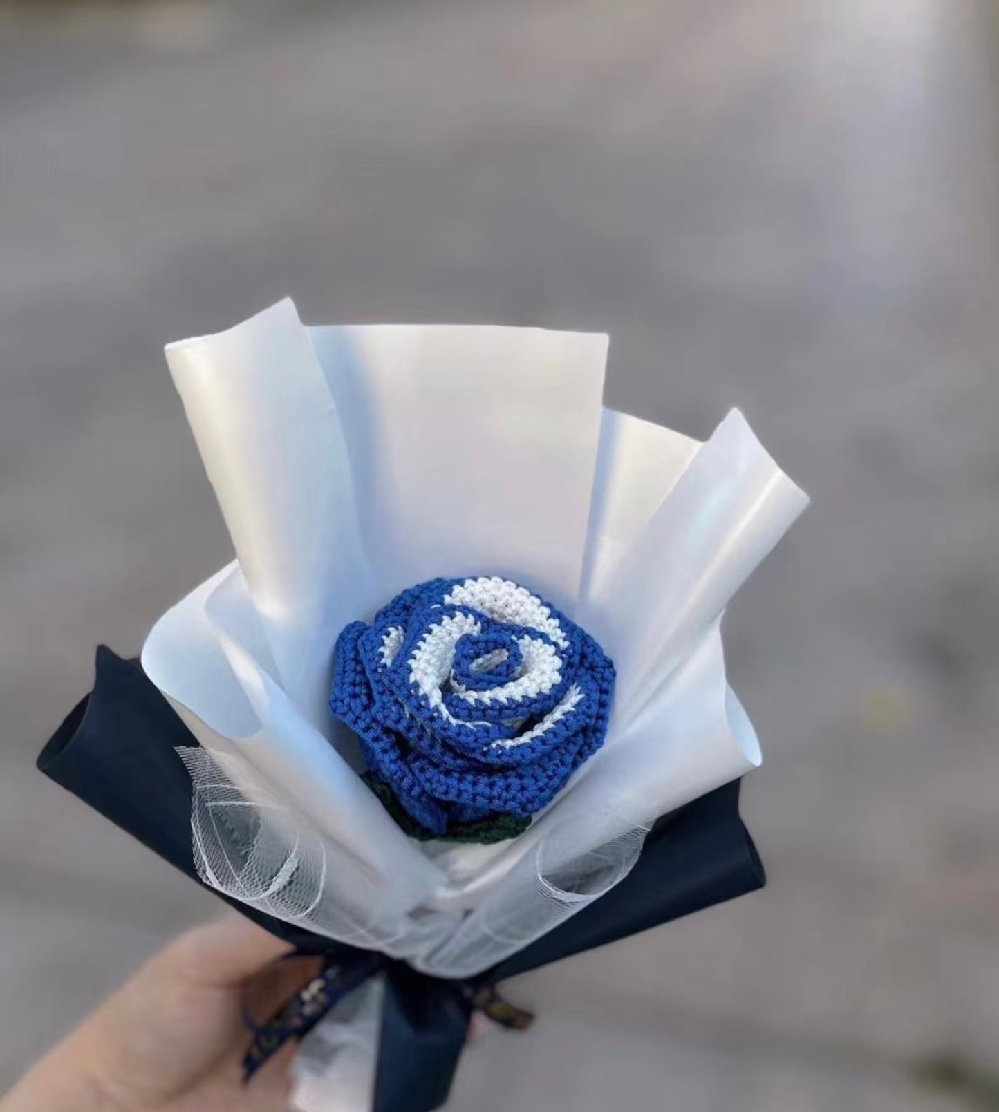 Crochet Rose Bouquet | Single-Stem Bouquet | Multiple Color Options