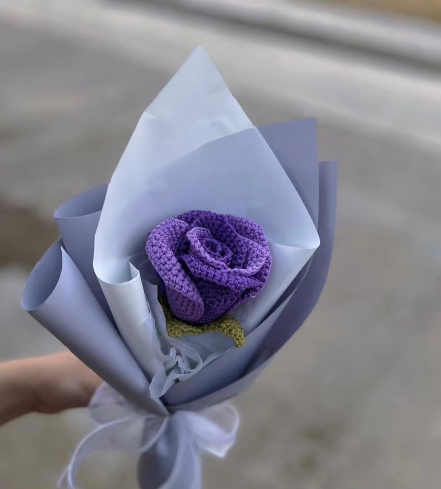 Crochet Rose Bouquet | Single-Stem Bouquet | Multiple Color Options