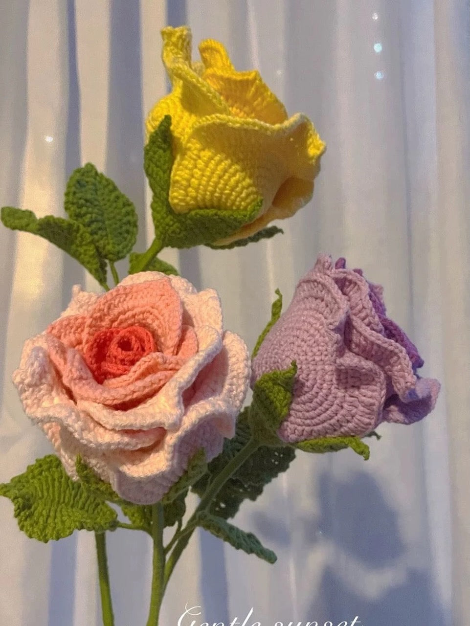 Gehäkelter Thai Rosenstrauß, Einzelner Blumenstrauß, mehrere Farben verfügbar