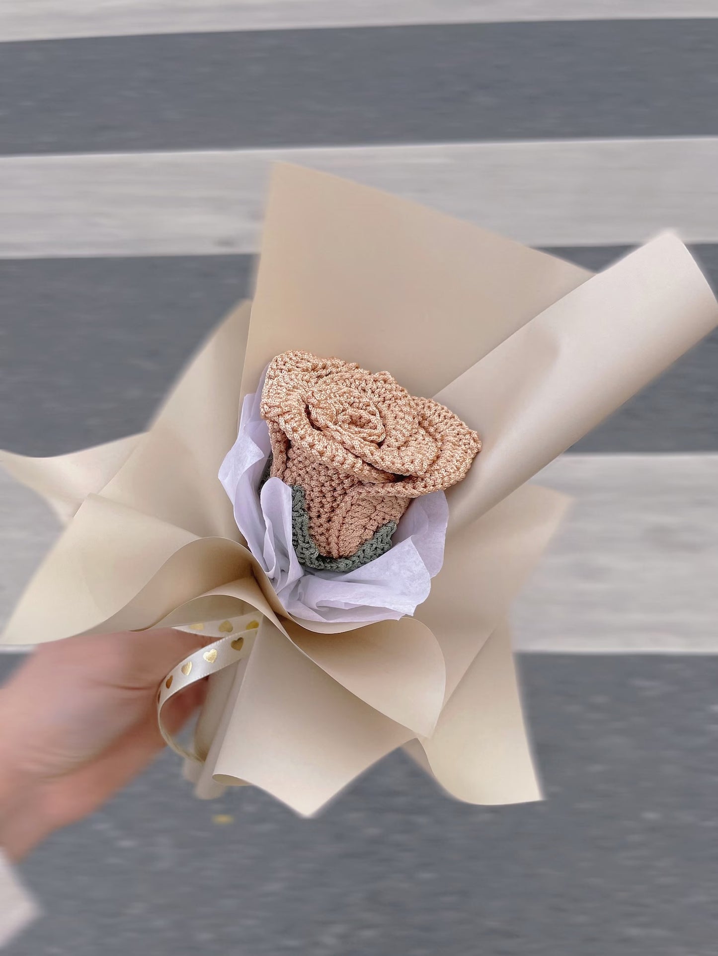 Crochet Rose Bouquet | Single-Stem Bouquet | Multiple Color Options