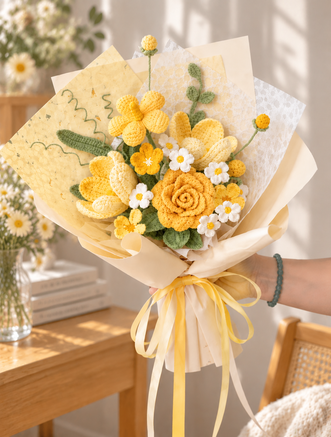 Handmade Crochet Flower Bouquet – Forever Flowers Gift