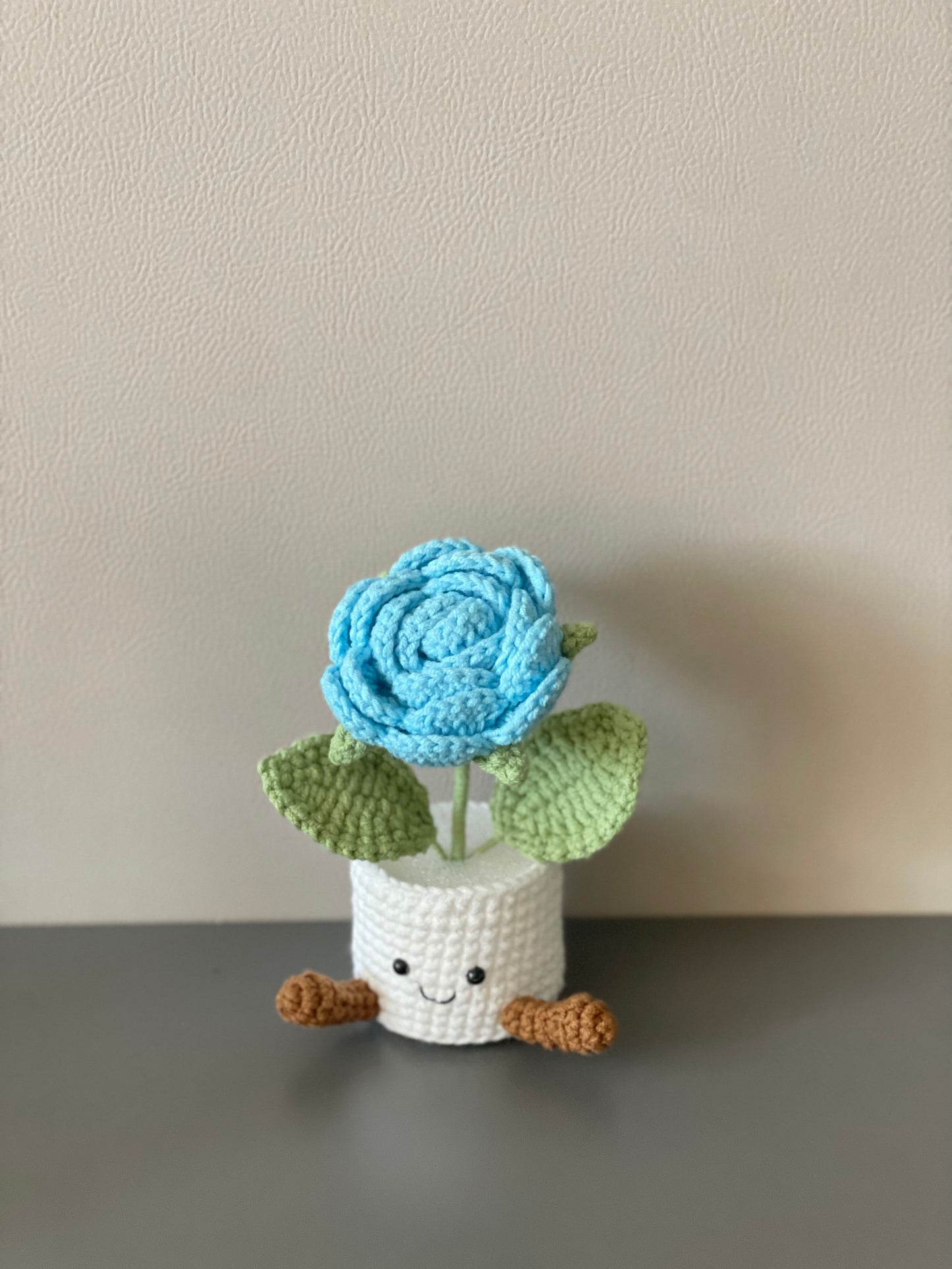 Crochet Flower in Pot, Crochet Rose