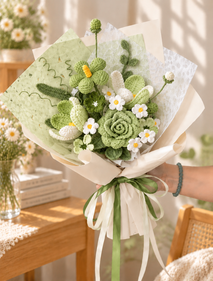 Handmade Crochet Flower Bouquet – Forever Flowers Gift