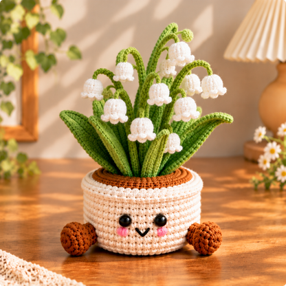 Handmade Crochet Potted Flowers – Cute Amigurumi Plant Decor, Kawaii Yarn Flowers, Unique Handmade Gift