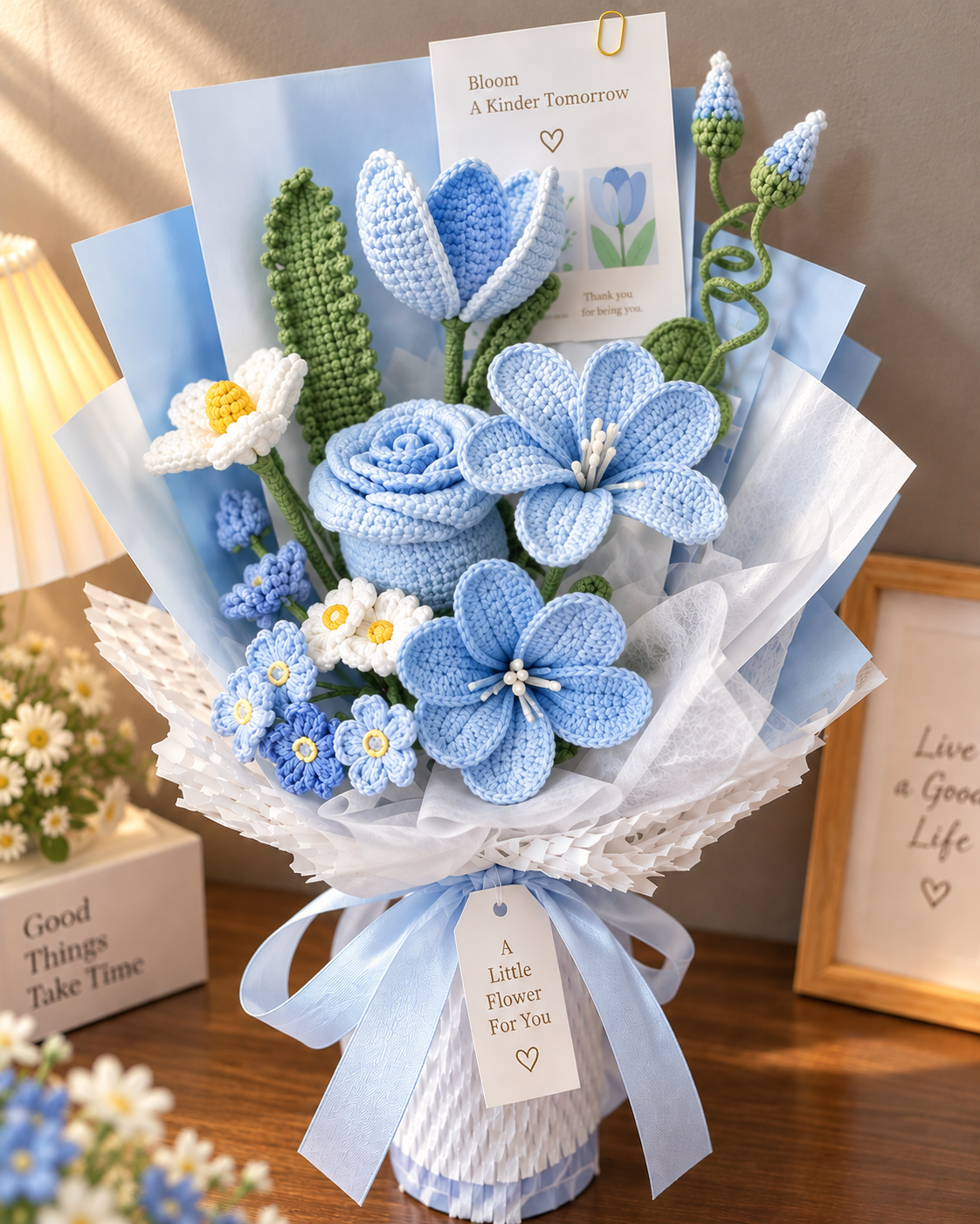 Handmade Mixed Crochet Flower Bouquet – Everlasting Floral Gift