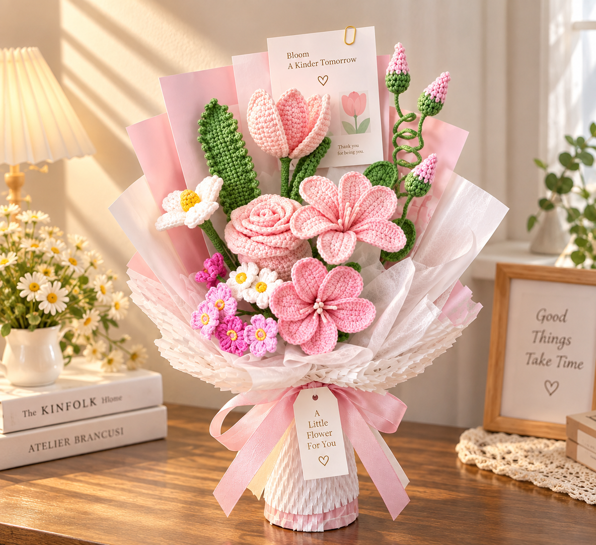 Handmade Mixed Crochet Flower Bouquet – Everlasting Floral Gift
