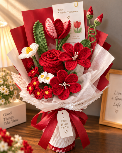 Handmade Mixed Crochet Flower Bouquet – Everlasting Floral Gift