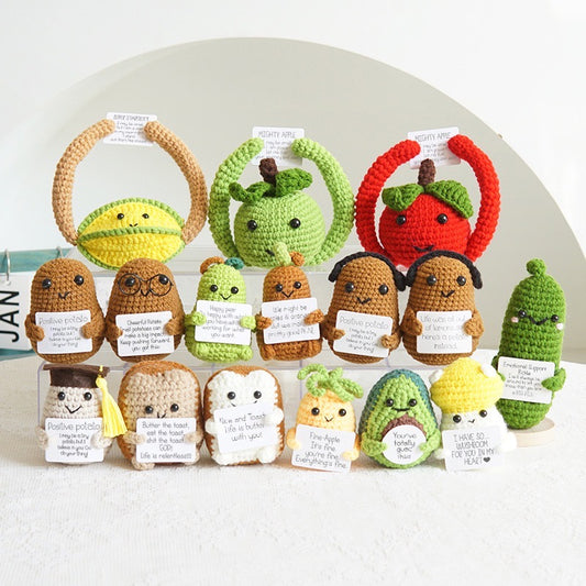 Crochet Amigurumi, Positive Potato/Cucumber/Mushroom/Apple/Lemon/Avocado