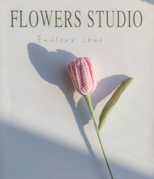 Crochet Tulip Stems, Soft Cotton Yarn, Multiple Colors Available