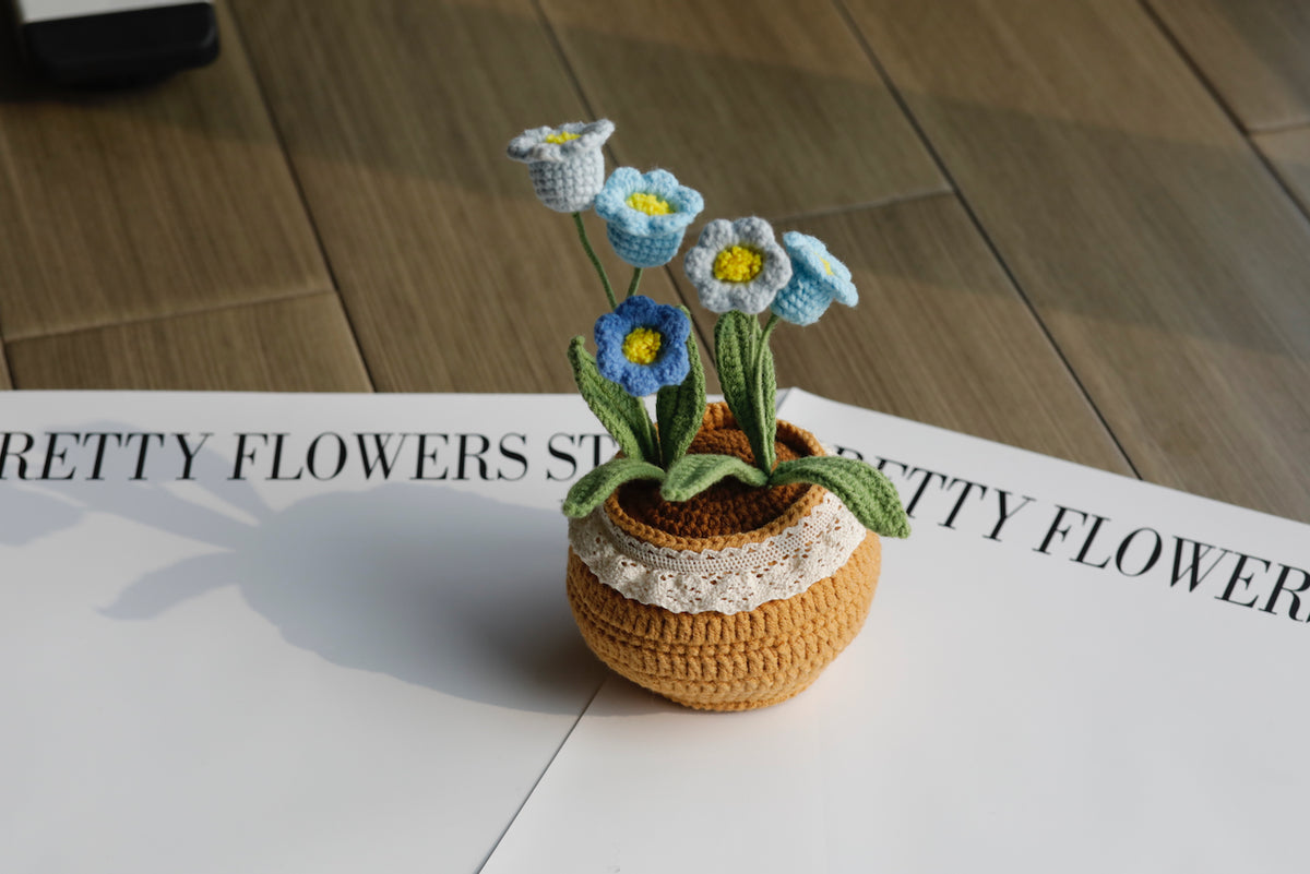 Maiglöckchen im Topf häkeln | Klein (5 Blumen)