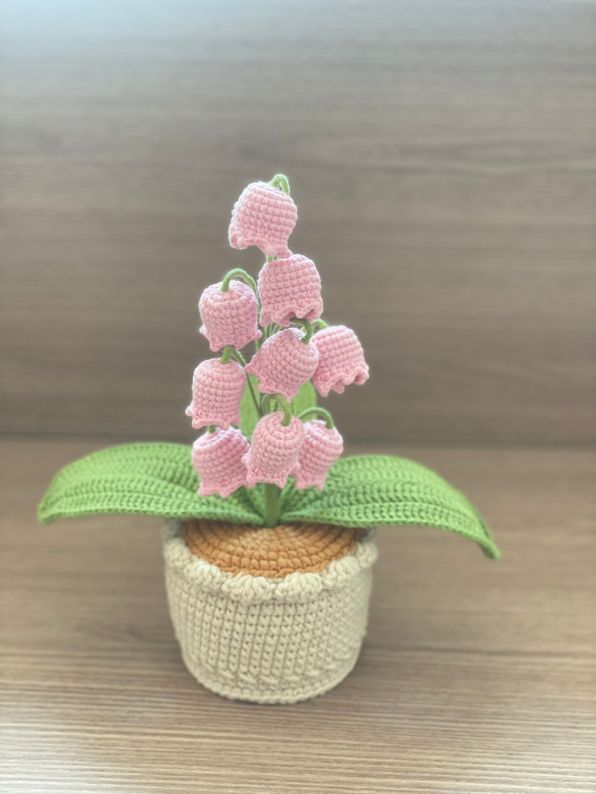crochet flower lily of the valley Crochet Lily of the Valley Flowers in Pot | Large (9 Flowers)
