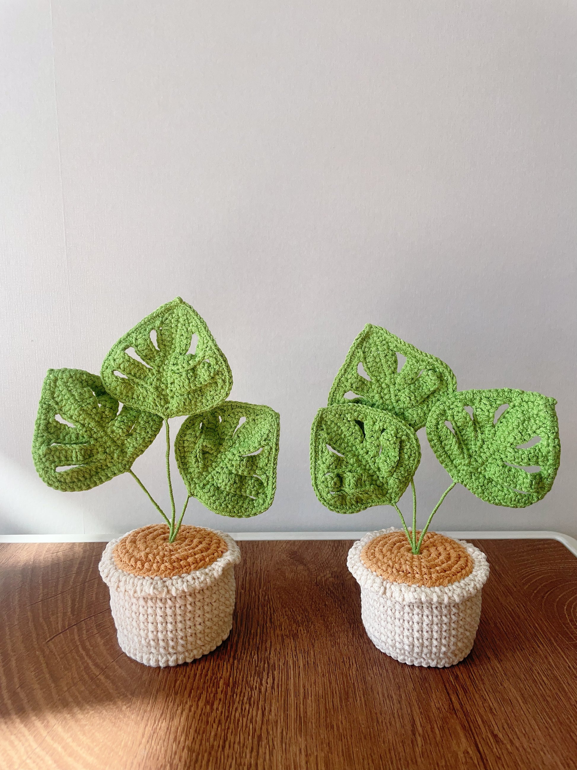 monstera crochet Crochet Mini Monstera Flower in Pot – Lenstudio Crochet