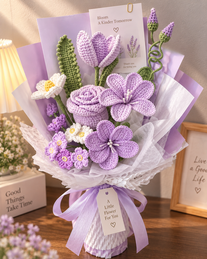 Handmade Mixed Crochet Flower Bouquet – Everlasting Floral Gift