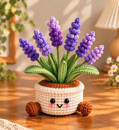 Handmade Crochet Potted Flowers – Cute Amigurumi Plant Decor, Kawaii Yarn Flowers, Unique Handmade Gift