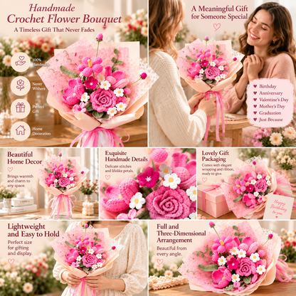 Handmade Crochet Flower Bouquet – Forever Flowers Gift