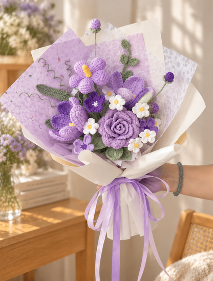 Handmade Crochet Flower Bouquet – Forever Flowers Gift