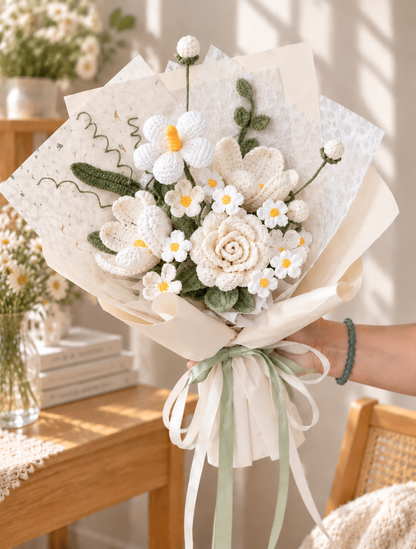 Handmade Crochet Flower Bouquet – Forever Flowers Gift