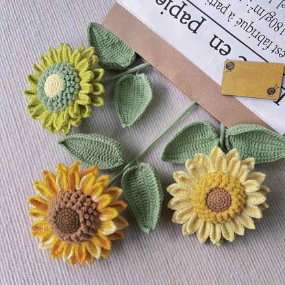 Crochet Sunflower Bouquet, Multiple Style Options