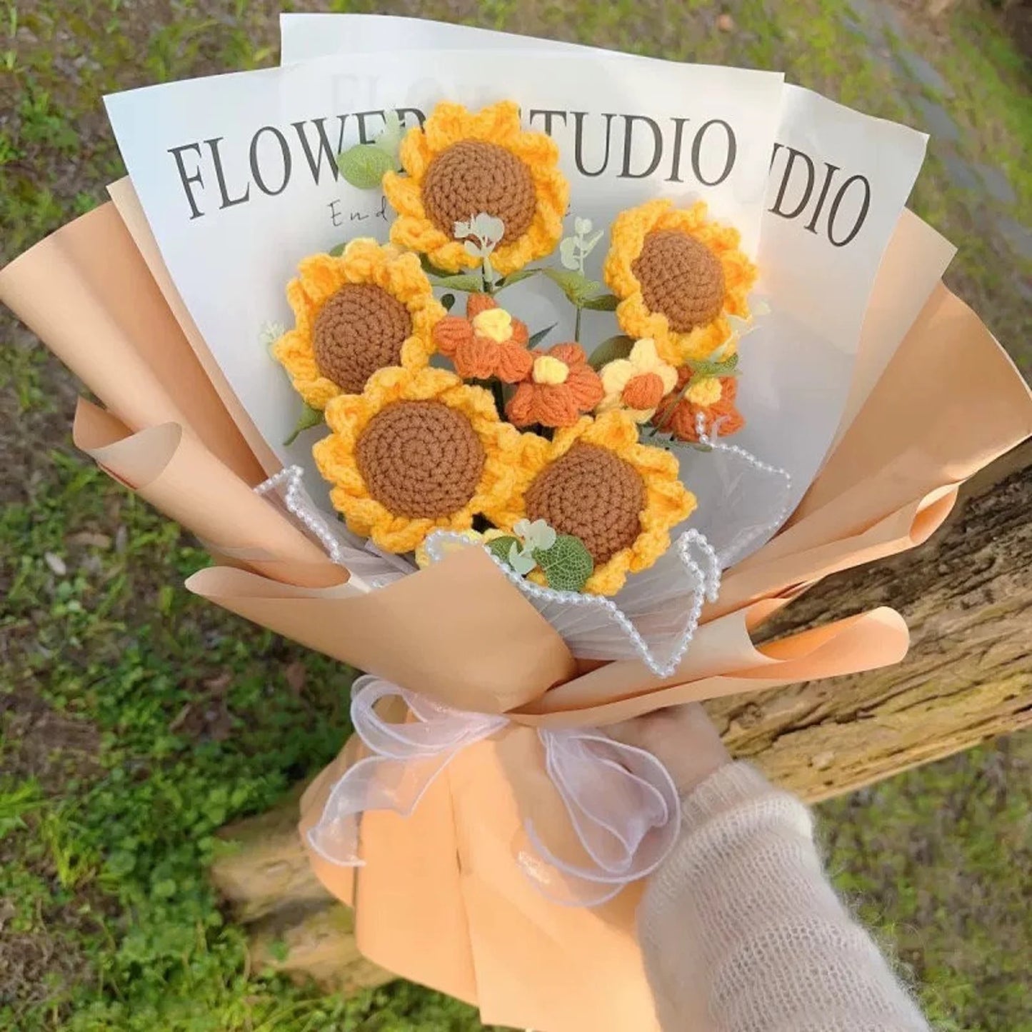 Crochet Sunflower Mixed Bouquets, Multiple Style Options